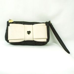 Betsey Johnson Black Purse with White Bow